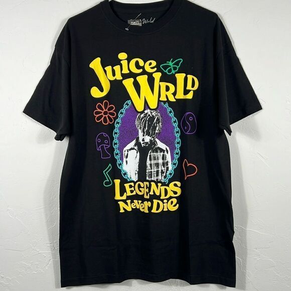 🔥 “NWT” JUICE WRLD Legends Never Die Music Rap Band Concert Tee Sz Lg - PERFECT - Picture 1 of 6